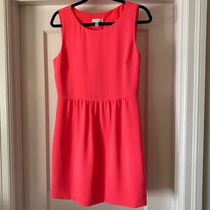 J. CREW BRIGHT CORAL CAMILLE SLEEVELESS DRESS SIZE 8
